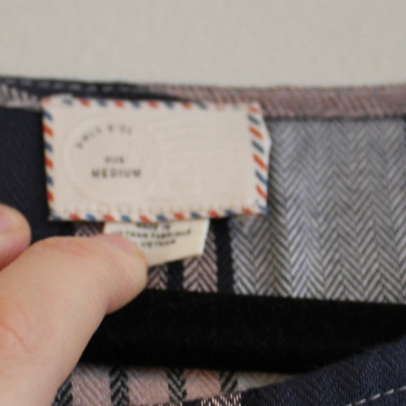 Moving Sale! Anthropologie Postmark Plaid patterned top medium - Picture 5 of 6